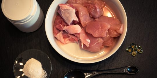 Raw food recipe ingredients laid out